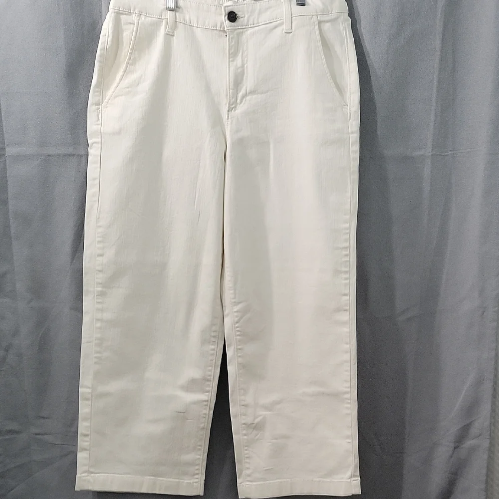 Ella Moss Women’s Wide Leg Crop Pants Cream Size 8
